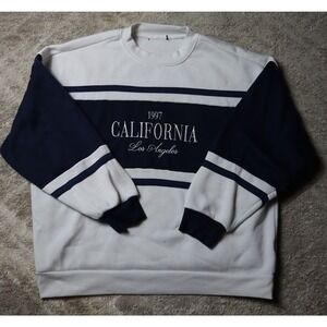 Vintage 1997 California Los Angeles Graphic Sweatshirt Mens White Navy